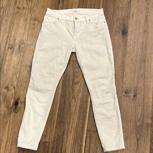 7 For All Mankind White Ankle Cropped Jeans